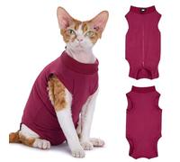 Cyponpy Traje de recuperación de cirugía para gatos, body para dejar de lamer con cremallera postoperatorio, traje quirúrgico para gatos, traje médico de recuperación para gatitos, mono para gatos