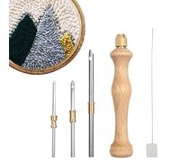 cypreason Needle - bordado para principiantes, kit inicio, bordado, aguja hilo ajustable, punta punzón punta madera, hilo aguja
