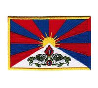 Cypress Collectibles - Parche de bandera del Tíbet - Aplique bordado de alta calidad - Parches para planchar - Dimensiones: 8,9 x 6,3 cm
