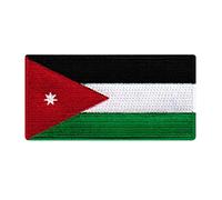 Cypress Collectibles - Parche de la bandera de Jordania - Apliques bordados de alta calidad - Parches para planchar - Dimensiones: 3.5 x 1.75 pulgadas