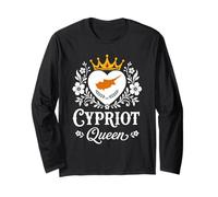 Cypriot Queen Cyprus Flag Proud Cypriot Woman Manga Larga