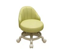 CYQQRDZSW Silla con Ruedas con Respaldo, Taburete con Ruedas, Ruedas Silenciosas Giratorias de 360° y Construcción de Cuero PU; Adecuado for Hogares, Cocinas(Green)