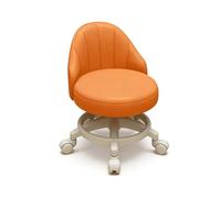 CYQQRDZSW Silla con Ruedas con Respaldo, Taburete con Ruedas, Ruedas Silenciosas Giratorias de 360° y Construcción de Cuero PU; Adecuado for Hogares, Cocinas(Orange)