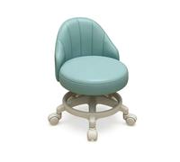 CYQQRDZSW Silla con Ruedas con Respaldo, Taburete con Ruedas, Ruedas Silenciosas Giratorias de 360° y Construcción de Cuero PU; Adecuado for Hogares, Cocinas(Blue)