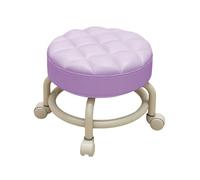 CYQQRDZSW Silla Tocador con Ruedas Taburete de Pedicura Redondo Genérico Ruedas Giratorias para Oficina Cocina Taller de Reparaciones Pedicura Garaje(Purple)