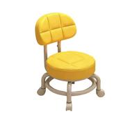 CYQQRDZSW Taburete con Ruedas con Cojín y Respaldo, Diseñado for Ser Silencioso, Fácil de Mover, Silla Tocador con Ruedas for Sala de Estar y Dormitorio(Yellow)