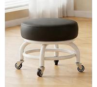 CYQQRDZSW Taburete con Ruedas, Taburete Bajo de 360° para Taller, Taburete de Pedicura para Trabajos de Jardinería, para Reparaciones en El Garaje, Limpieza de Suelos(Black)