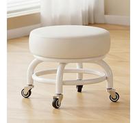 CYQQRDZSW Taburete con Ruedas, Taburete Bajo de 360° para Taller, Taburete de Pedicura para Trabajos de Jardinería, para Reparaciones en El Garaje, Limpieza de Suelos(White)