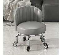CYQQRDZSW Taburete con Ruedas, Taburete de Pedicura con Respaldo, Taburete Bajo Flexible, Adecuado para El Hogar, Gimnasio, Oficina, Taller y Garaje(Gray,23cm/9in)