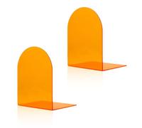 Cyrank 1 Par De Sujetalibros para Estantes, Organizador De Libros, Libros Decorativos, Soporte De Libros Acrílico, Sujetalibros, Extremos Decorativos para Libros para Sujetar Libros(Naranja)