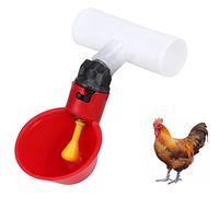 Cyrank 10 PCS Dispensador De Agua para Pollos, 1/2 Pulgada T-Point Chicken Feeder Cups Automatic Chicken Waterer Comedero De Agua para Aves De Corral