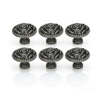 Cyrank 10 Uds Perillas De Gabinete De Flores Rosas Antiguas, Perillas De Tocador Vintage Tiradores De Cajón Manijas Con Tornillos Para Muebles Armario Armario