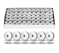 Cyrank 100 Uds. Kits de bobinas, bobinas de Aluminio de 25mm para bobinas de máquina de Coser para la mayoría de bobinas de Metal para máquinas de Coser Accesorios de Costura(Oblicuo)