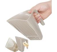 Cyrank 2 PCS/Set Cat Litter Scooper, Pala De Plástico para Recoger La Caca De Los Gatitos con Asa para La Caja De Arena del Gato(Marrón Claro)