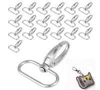 Cyrank 20 Piezas de Cierres giratorios Gancho de presión para cordón, Ganchos de presión giratorios de aleación de Zinc Llavero mosqueton Bolso para Llaves de cordón(32mm)