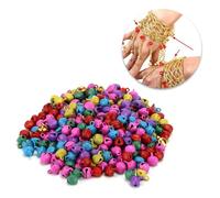 Cyrank 300 Uds. De cascabeles, Abalorios de Cascabel de 6mm para Hacer Joyas, cascabeles para Manualidades, Pulsera DIY, Tobilleras, Collar Tejido(Vistoso)