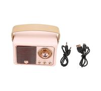 Cyrank Altavoz Bluetooth Retro, Radio Vintage Altavoz Inalámbrico Pequeño Altavoz Estéreo Portátil con Pasado De Moda para Escritorio De Cocina Dormitorio Oficina Decoración Al Aire Libre(Rosa)