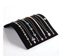 Cyrank Bandeja de joyería de cadena de collar de terciopelo, soportes de exhibición de collar soporte de exhibición de joyería para pulseras colgantes escaparate de cadenas