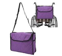 Cyrank Bolsa para Silla de Rueda, Mochila para Silla de Ruedas de Gran Capacidad, Bolsa Auxiliar para Silla de Ruedas Impermeable, Bolsa para Silla de Ruedas para Colgar en la Espalda(Púrpura)