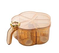 Cyrank Caja de condimentos con tapa y cuchara, contenedor de almacenamiento de condimentos transparente de gran capacidad, 5 compartimentos, botes de sal y azúcar con asa para el hogar,