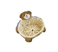 Cyrank Cesta de Oso, Cesta Tejida de Animales Lindos Cesta Redonda de Oso Conjunto de Almacenamiento de Dormitorio pequeño para Cesta organizadora de encimera Decorativa(L)