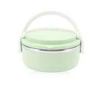 Cyrank Contenedor De Alimentos Con Aislamiento, Fiambrera Térmica Portátil Termo Para Comida Caliente Fiambrera Redonda Fiambrera De Acero Inoxidable Contenedores De Almuerzo(Verde)