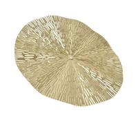 Cyrank Decoración de pared de metal, esculturas de pared de hoja de loto dorado, placa de arrugas flotante redonda modernista, decoración de pared para sala de estar, dormitorio y oficina