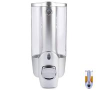 Cyrank Dispensador de jabón Manual, dispensador de jabón de Pared Dispensador de jabón de Mano de 350 ml Dispensador de jabón Comercial de Montaje en Pared para baño Cocina Hotel(Plata)