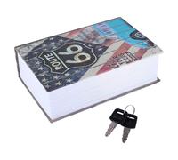 Cyrank Diversion Book Secret Safe 2 Keys Small Hidden Safe Security Box Diccionario portátil Lock Box Safe para Dinero en Efectivo, Joyas, Pasaporte y Otros Objetos de Valor(American Dream)