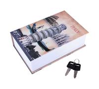Cyrank Diversion Book Secret Safe 2 Keys Small Hidden Safe Security Box Diccionario portátil Lock Box Safe para Dinero en Efectivo, Joyas, Pasaporte y Otros Objetos de Valor(Italian)