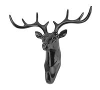 Cyrank Gancho de ropa colgante en la pared, llavero de cornamenta, llavero de toalla, percha de llave, gancho de cocina del baño de la Sala de estar (Negro)