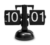 Cyrank Reloj Abatible Retro Mecánico Digital Moderno con Engranaje Interno Operado, Reloj Abatible Digital Retro Reloj De Escritorio Mecánico Silencioso Y Preciso Reloj para Mesita De Noche(Negro)