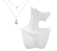 Cyrank Soporte De Exhibición De Joyería, Collar De Resina Soporte De Arete De Maniquí Soporte De Exhibición De Arete Blanco 7.1x5.1in Busto De Exhibición De Joyería De Maniquí Para Collar, Aretes