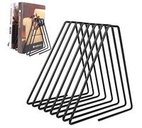 Cyrank Soporte de revista de metal, organizador de registros, organizador de clasificador de archivos de escritorio, soporte para periódicos pequeños, soporte para la oficina de la escuela(Negro)