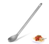 Cyrank Spork de Titanio de Mango Largo y Ligero, Juego de Cuchara y Tenedor de Camping, Sporks de Camping Reutilizables Largos para Acampar al Aire Libre(Cuchara y Tenedor de Mango Largo)