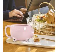 Cyrank Taza De Café Divertida, Taza De Cerdo 3D, Taza De Cerámica Hecha A Mano De Dibujos Animados, Taza De Té De Agua, Tazas De Oficina, Tazas De Mañana, Taza De Té De Porcelana Animal