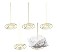 Cyrank Titular de recibos 5 uds, soporte de recibos de escritorio Spike Stick recibos Check Bill Fork restaurante Check Spindle Check Spindle para Bill Paper Memo(Oro)