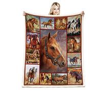 CYREKUD Manta de Caballo, Regalos de Caballo para niñas, Manta de Caballo para Mujeres, Regalos para Amantes de los Caballos, Regalos súper Suaves y acogedores con temática de Caballos para Hombres,