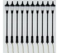 CYRENT 5 faroles de ferrocarril modelo H0 LED, acabado metálico, para tren, dioramas, incluye resistencias para alimentación de 12 V