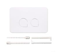 CYRENT Botón de descarga de inodoro de latón cepillado, placa de botón de descarga doble para Geberit 01 10 20 30 50 60 Series Kit de repuesto de cisterna de inodoro blanco ABS (blanco)