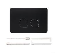 CYRENT Botón de descarga de inodoro de latón cepillado, placa de botón de descarga doble para Geberit 01 10 20 30 50 60 Series Kit de repuesto de cisterna de inodoro blanco ABS (negro)