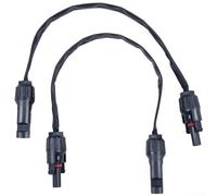 CYRENT Cable solar fotovoltaico Feedthrough Cable de conexión plana 1M Alambre de cobre Balcón Instalación Set para inversor de panel solar (6mm ²)