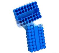 CYRENT Caja organizadora de puntas de destornillador roja compacta de 32 | 33 agujeros para rejilla de panal, retención segura de brocas, perfil plano, PVC, opciones rojo, azul y naranja