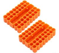 CYRENT Caja organizadora de puntas de destornillador roja compacta de 32 | 33 agujeros para rejilla de panal, retención segura de brocas, perfil plano, PVC, opciones rojo, azul y naranja
