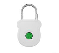 CYRENT Cerradura de seguridad biométrica con 20 huellas dactilares Almacenamiento USB Candado digital de carga para equipaje Armario Maleta Mochila (Blanco)