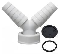 CYRENT Conector en T de drenaje de lavadora tipo Y para conexión de manguera doble, compatible con mangueras de 1 pulgada y 1.5 pulgadas, adaptador de tubo de plástico para espacios de lavandería