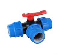 CYRENT Conector rápido de válvula de bola de plástico de 3 vías, divisor de agua de cierre tipo T, adaptador de riego de manguera de jardín para riego agrícola (50 mm)