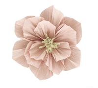 CYRENT Flor plisada colorida, flores de papel tridimensionales, decoración del hogar para boda, cumpleaños, decoración festiva (30 cm, rosa claro)