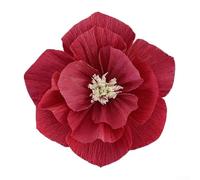 CYRENT Flor plisada colorida, flores de papel tridimensionales, fondo de pared decoración del hogar para boda, cumpleaños, decoración festiva (30 cm, rojo vino)