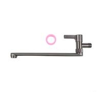 CYRENT Grifo de cocina extendido montado en la pared, solo frío, grifo de agua de acero inoxidable 304 giratorio de una sola manija, agua fría solo para fregadero, fregona, piscina, gris (30 cm)